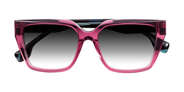 Front of Gwee in Amethyst /Light Blue Striped