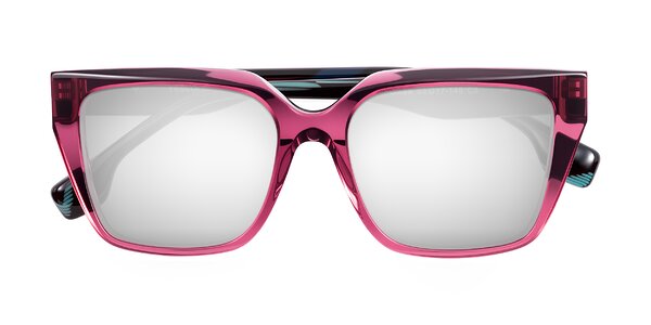 Front of Gwee in Amethyst /Light Blue Striped