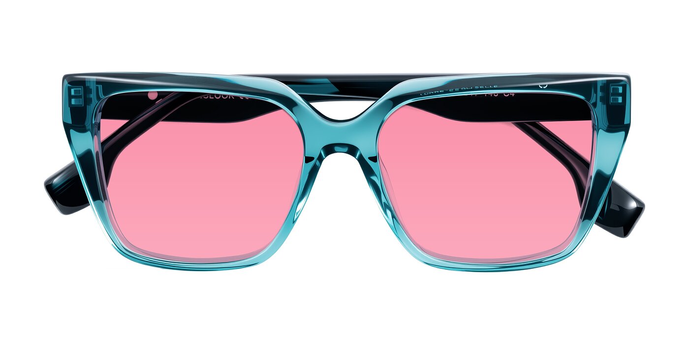 Gwee - Blue/Teal Striped Tinted Sunglasses