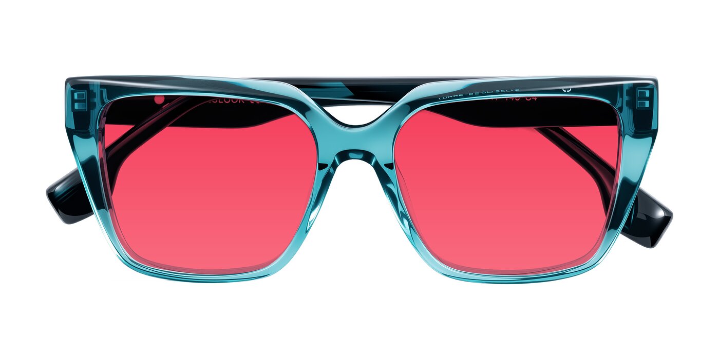 Gwee - Blue/Teal Striped Tinted Sunglasses