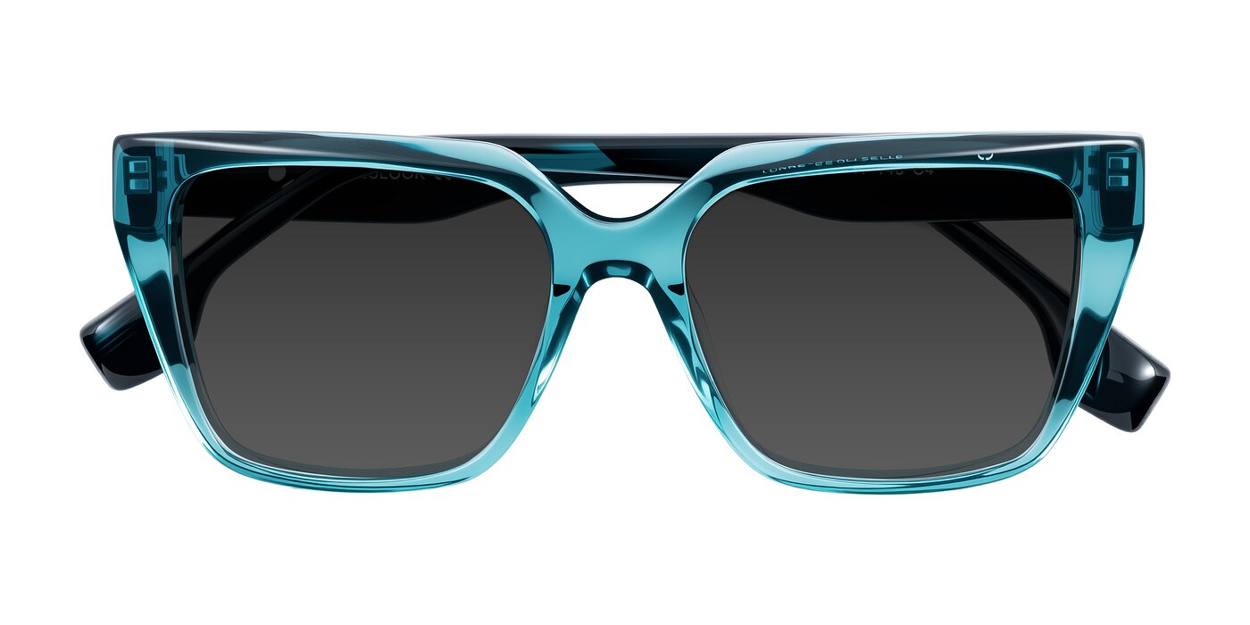Gwee - Blue/Teal Striped Tinted Sunglasses