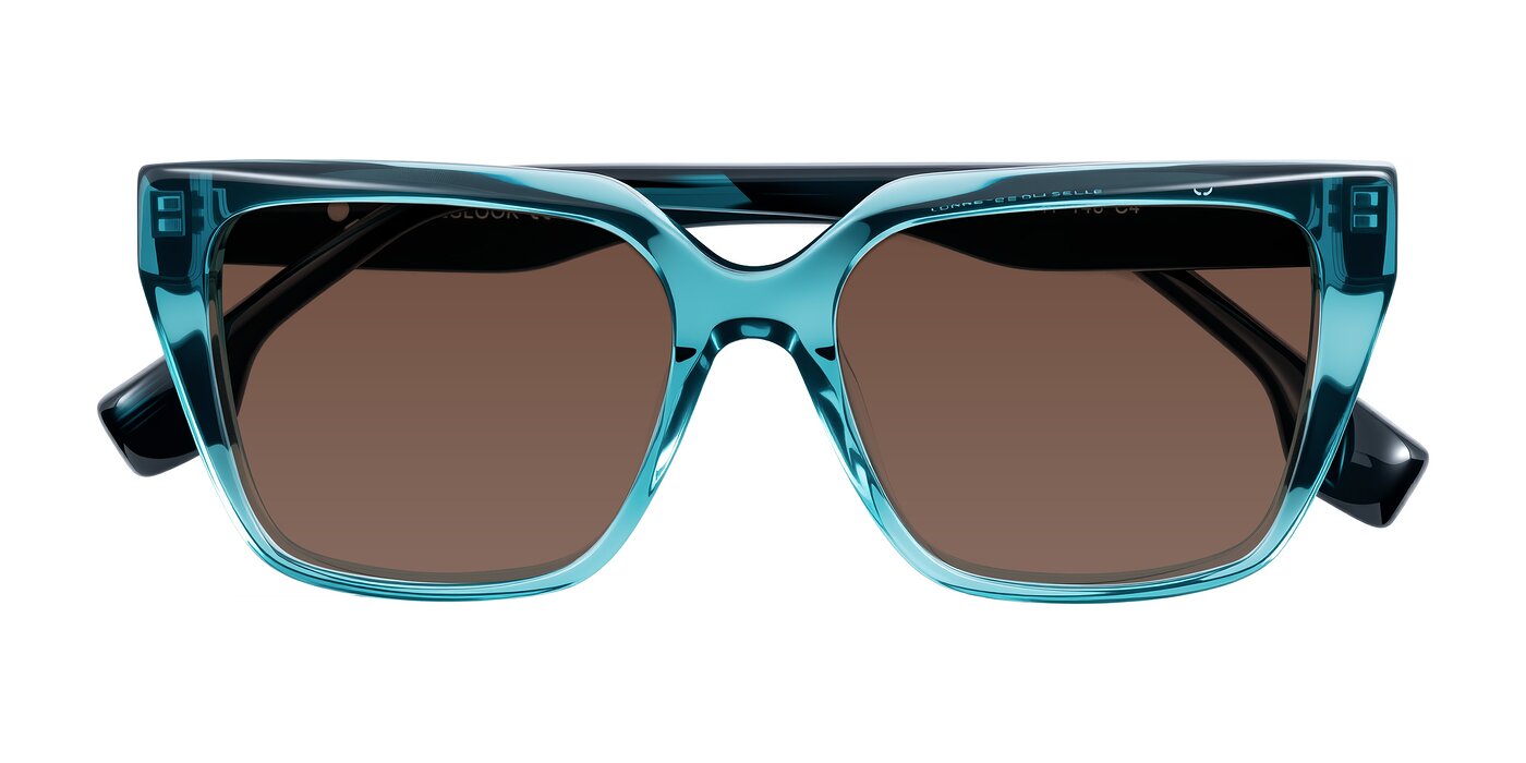 Gwee - Blue/Teal Striped Tinted Sunglasses