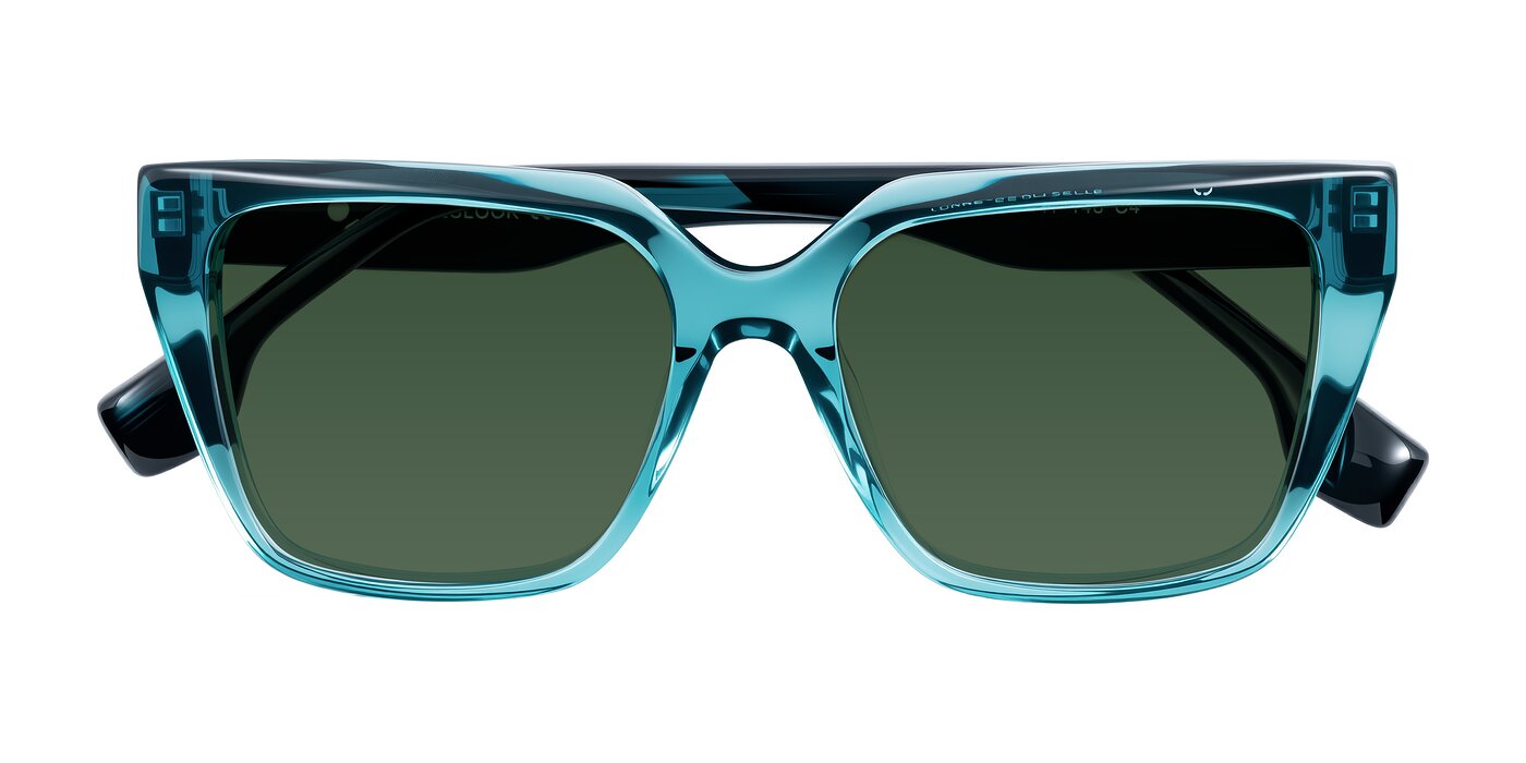 Gwee - Blue/Teal Striped Tinted Sunglasses