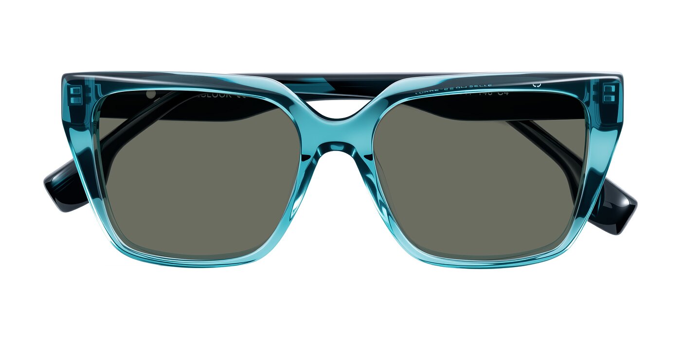 Gwee - Blue/Teal Striped Polarized Sunglasses