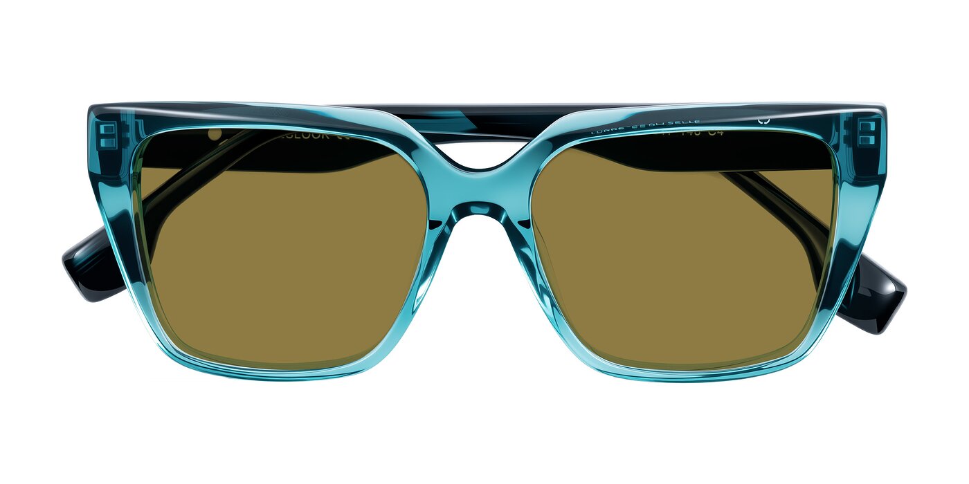 Gwee - Blue/Teal Striped Polarized Sunglasses