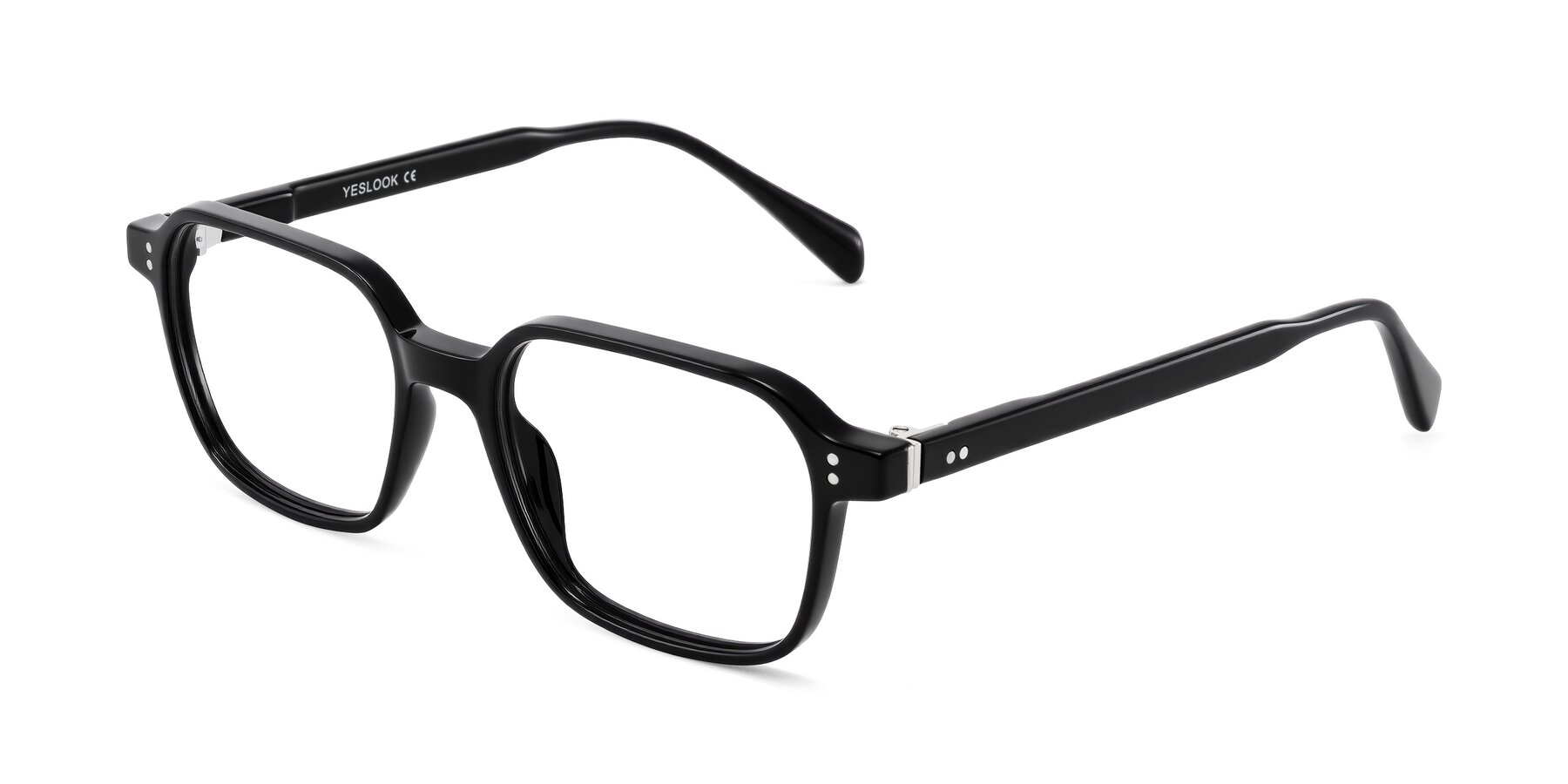 Angle of Schwedts in Black with Clear Reading Eyeglass Lenses