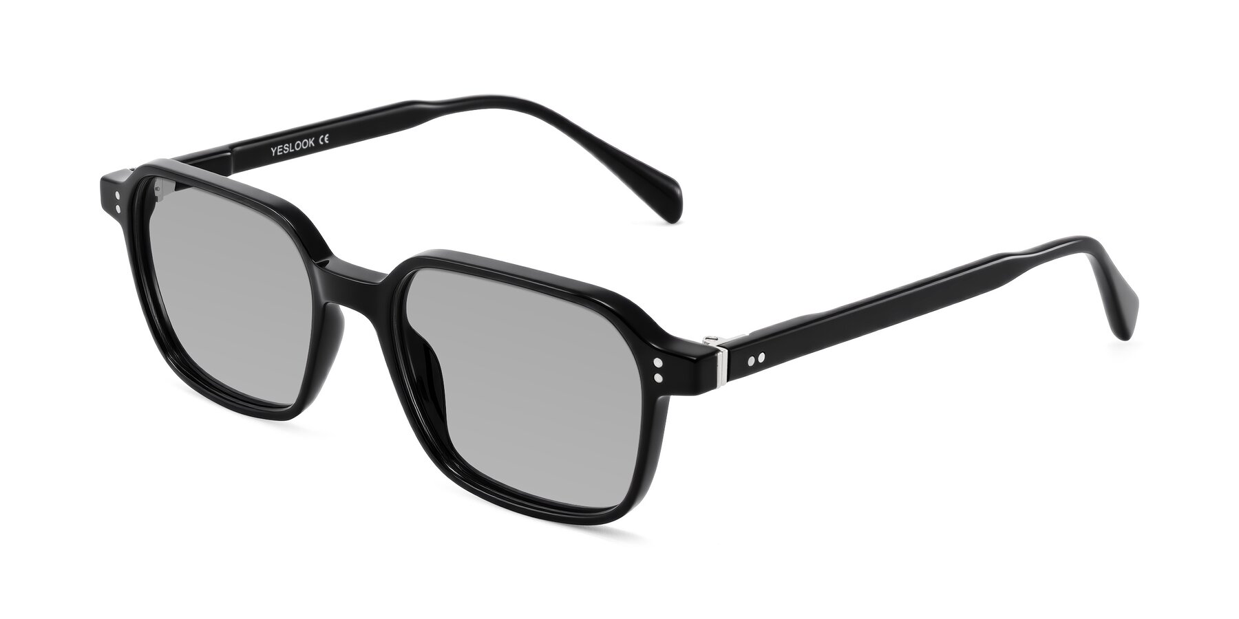 Angle of Schwedts in Black with Light Gray Tinted Lenses