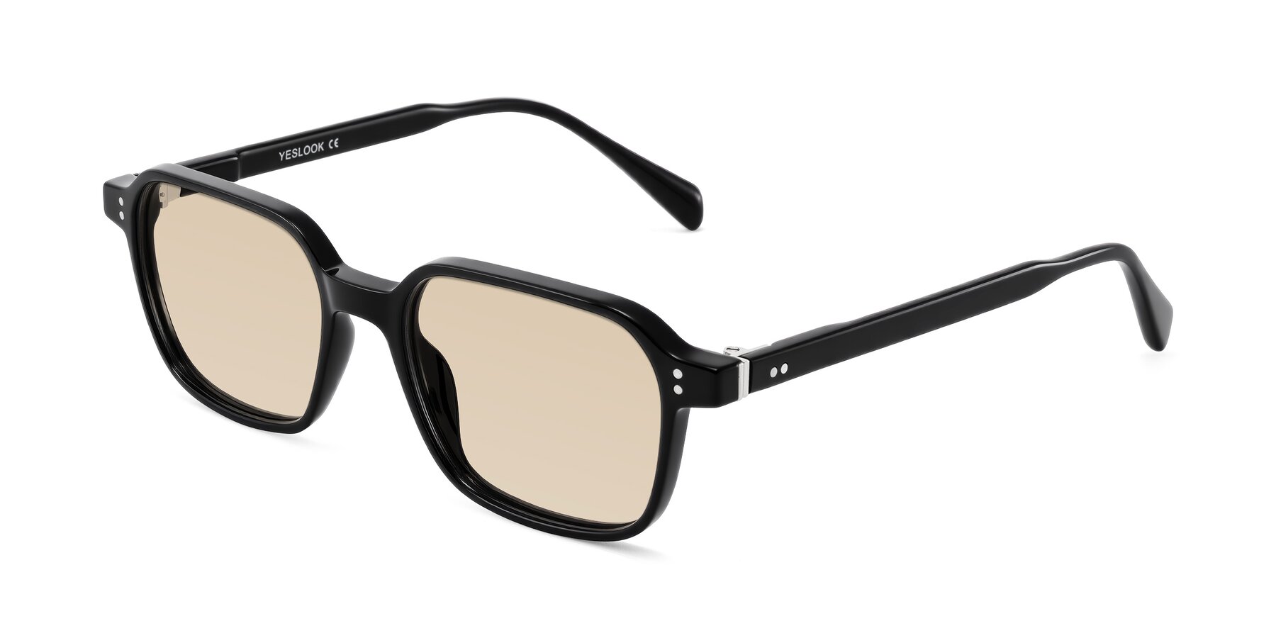 Angle of Schwedts in Black with Light Brown Tinted Lenses