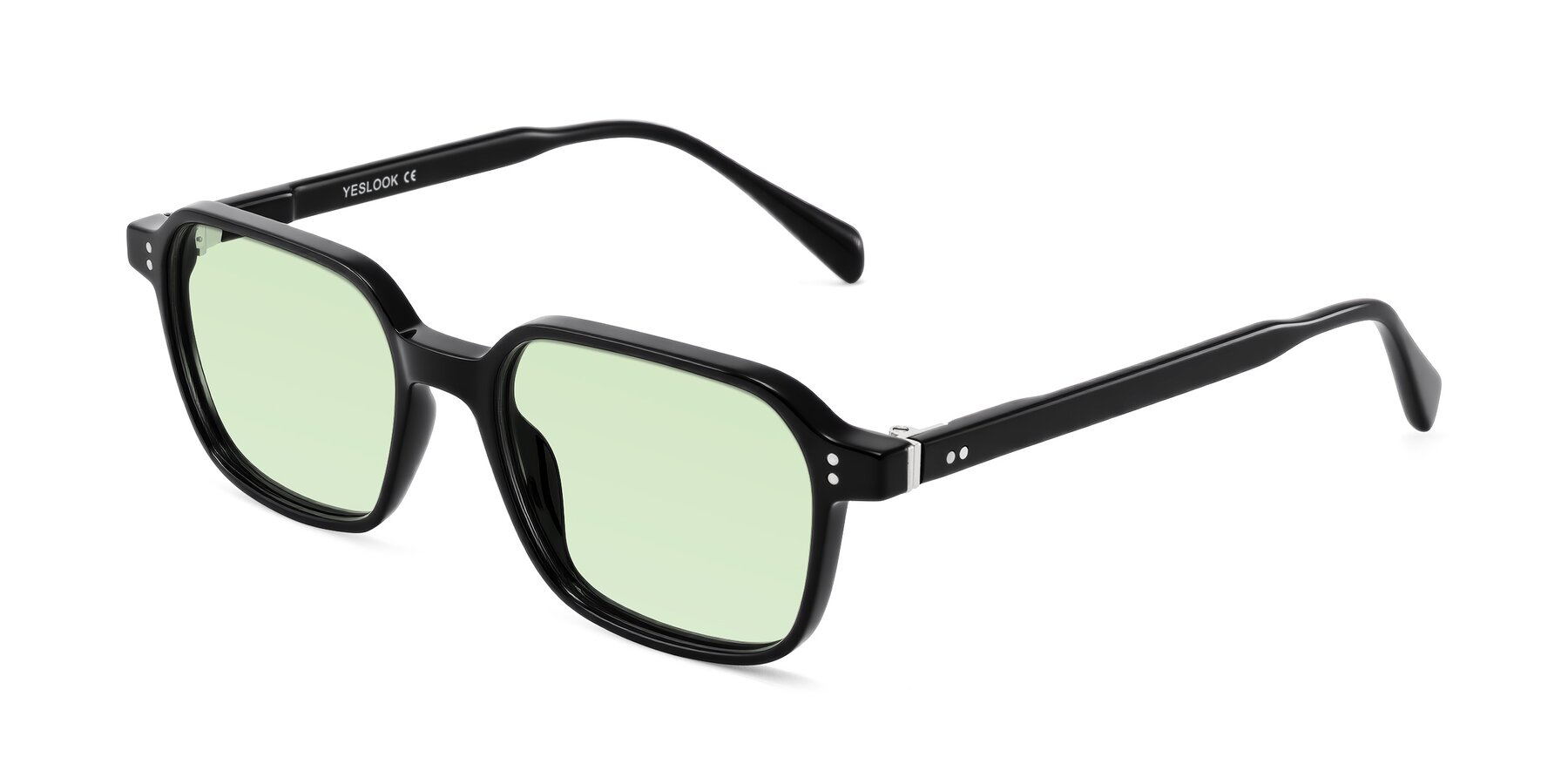 Angle of Schwedts in Black with Light Green Tinted Lenses
