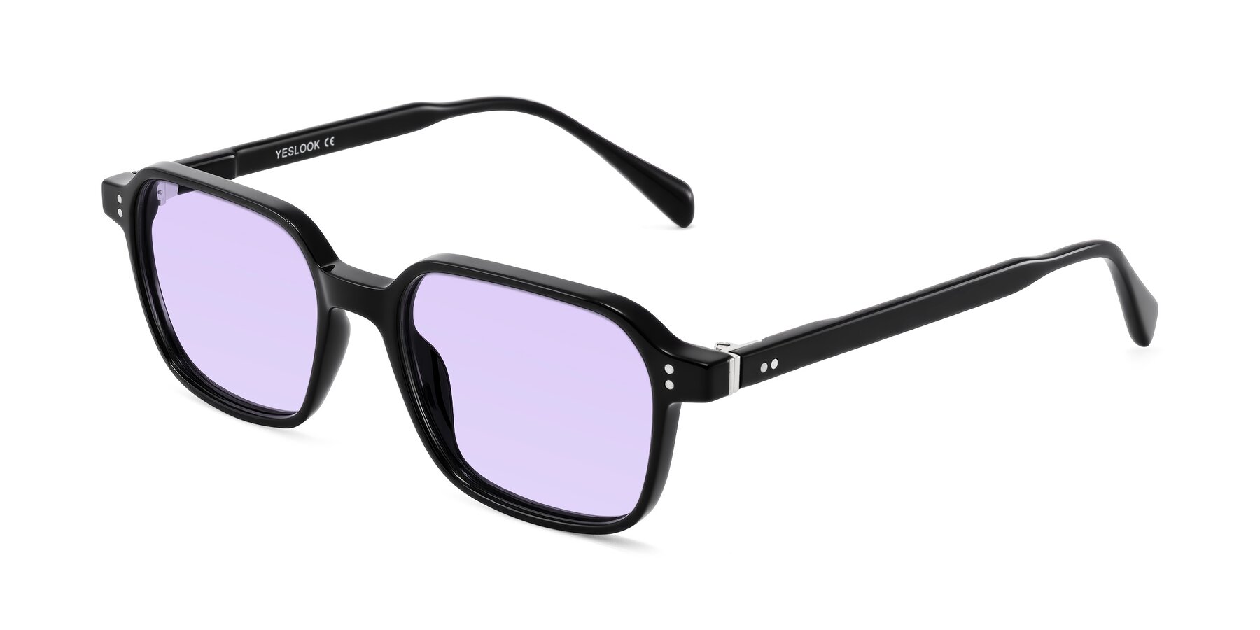 Angle of Schwedts in Black with Light Purple Tinted Lenses