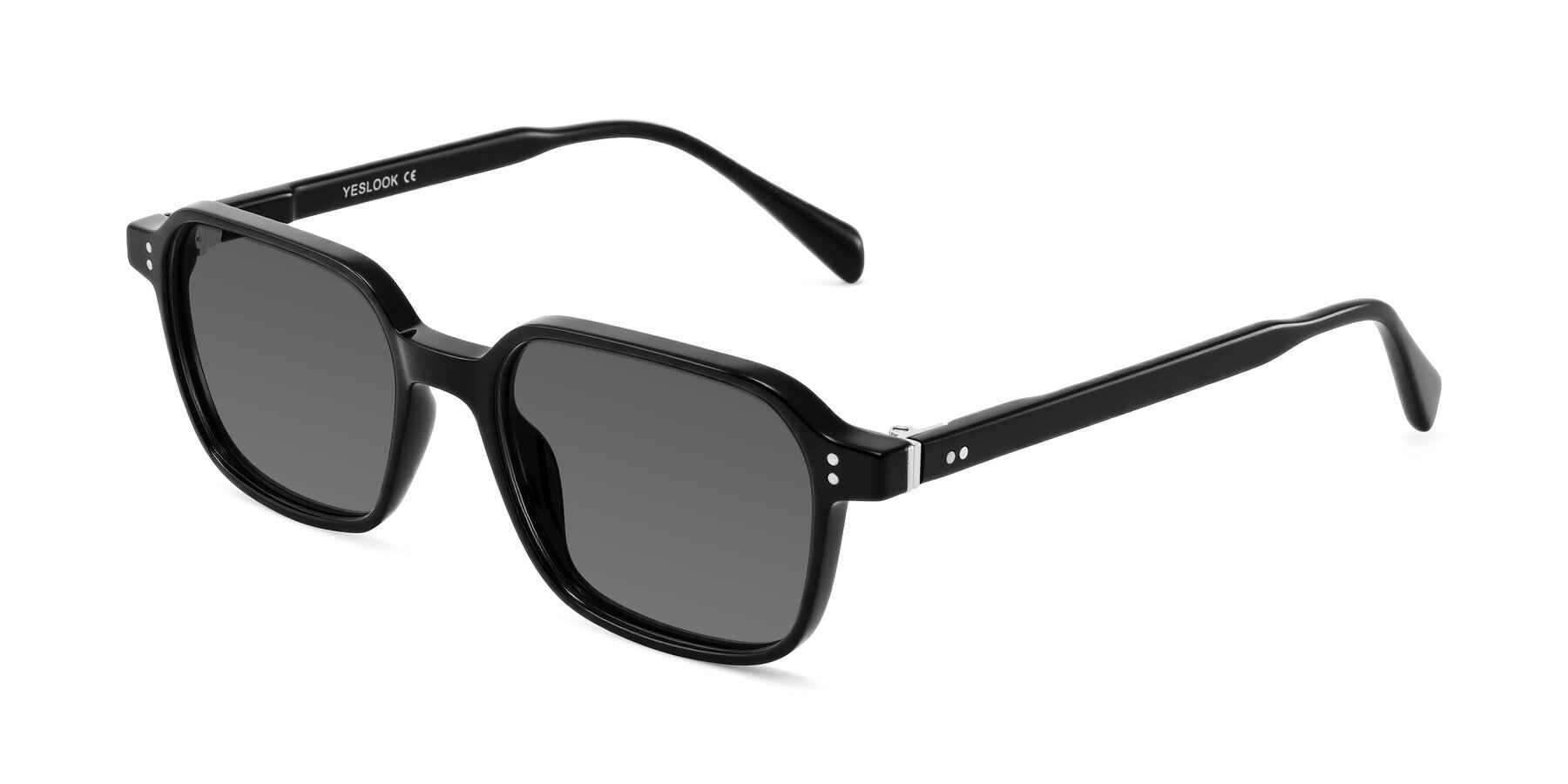 Angle of Schwedts in Black with Medium Gray Tinted Lenses