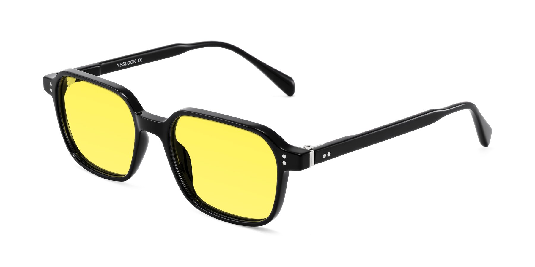 Angle of Schwedts in Black with Medium Yellow Tinted Lenses