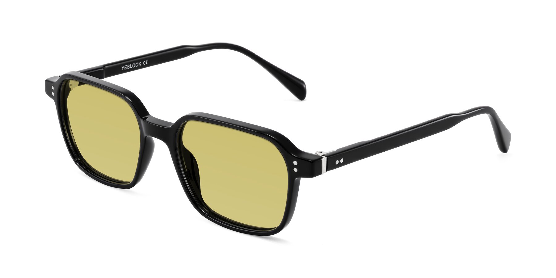 Angle of Schwedts in Black with Medium Champagne Tinted Lenses