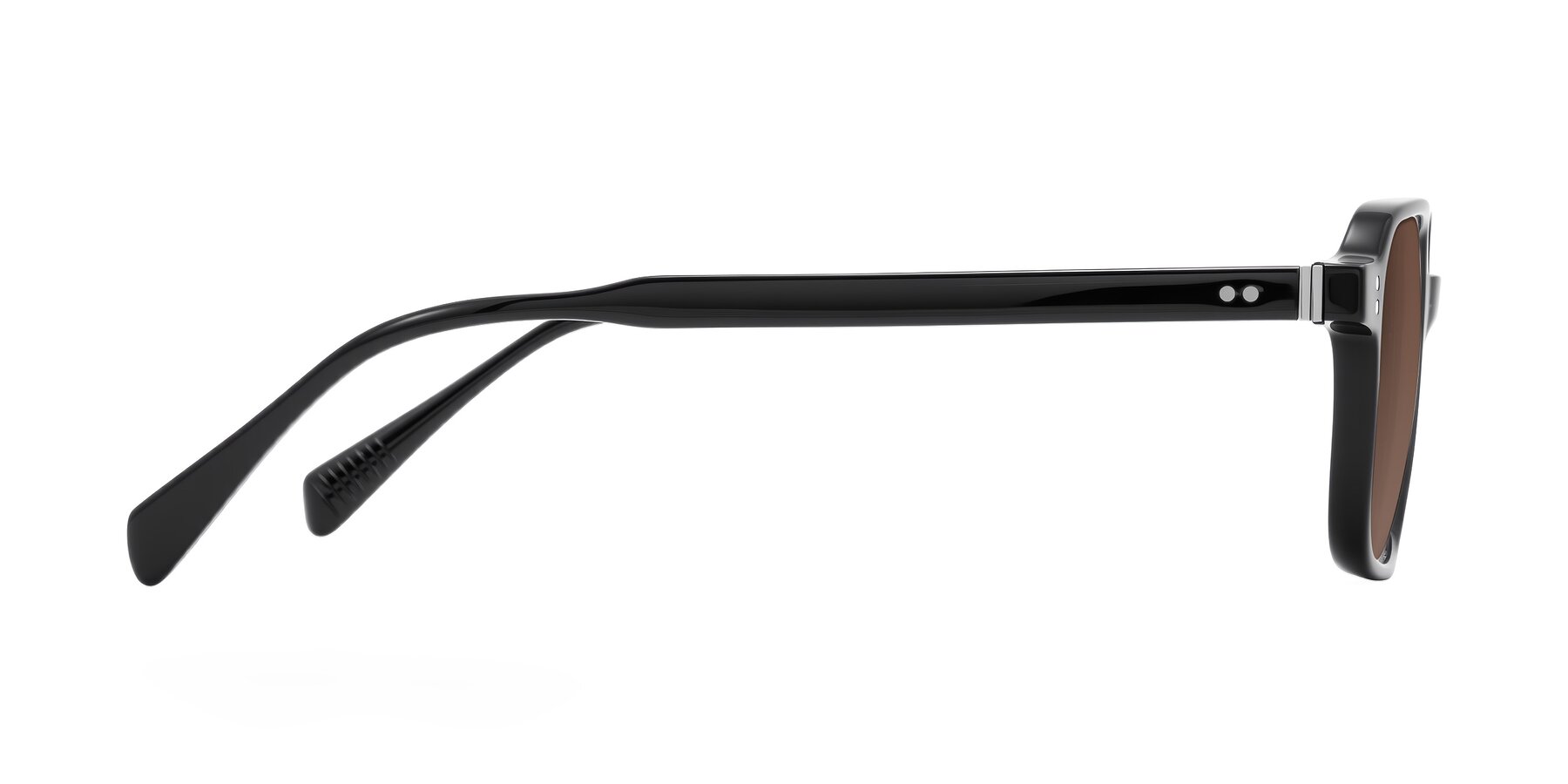 Side of Schwedts in Black with Brown Tinted Lenses