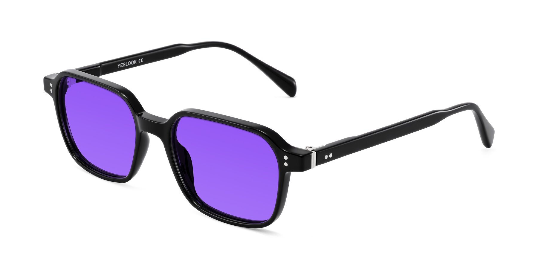 Angle of Schwedts in Black with Purple Tinted Lenses