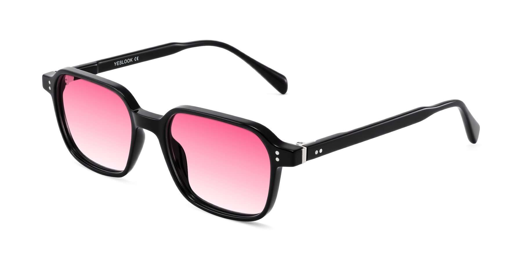 Angle of Schwedts in Black with Pink Gradient Lenses