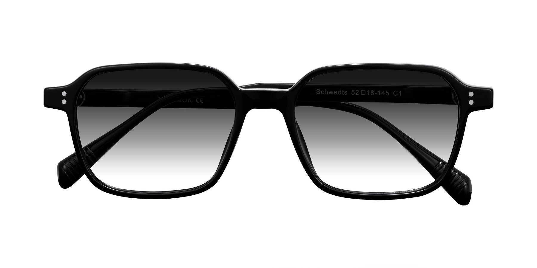Folded Front of Schwedts in Black with Gray Gradient Lenses