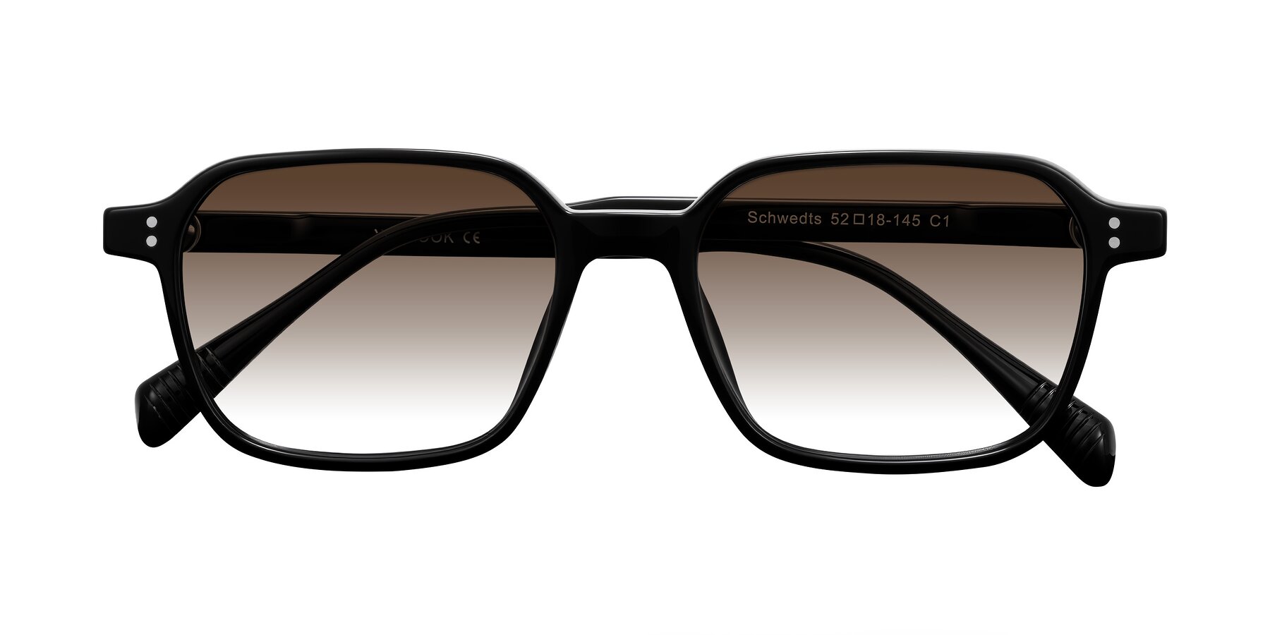 Folded Front of Schwedts in Black with Brown Gradient Lenses