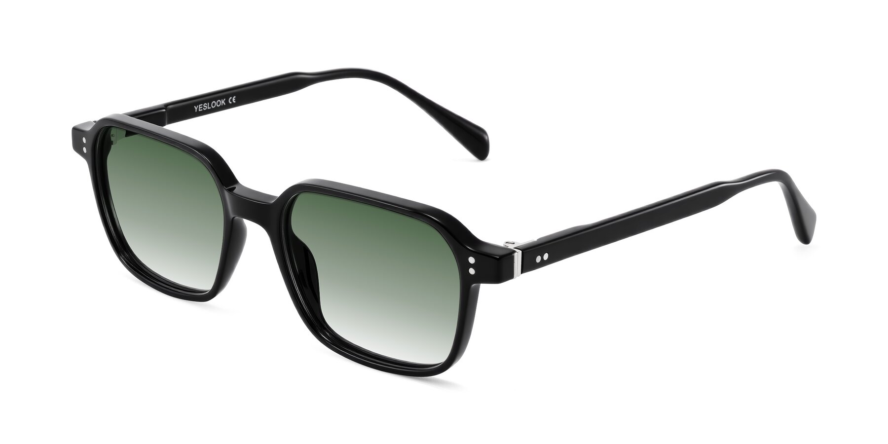 Angle of Schwedts in Black with Green Gradient Lenses