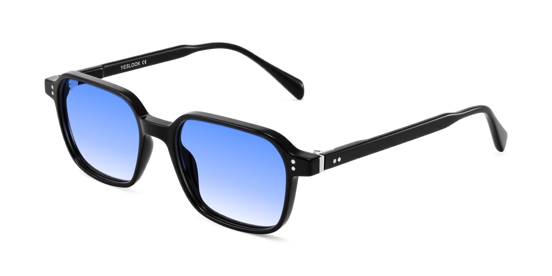 Angle of Schwedts in Black with Blue Gradient Lenses