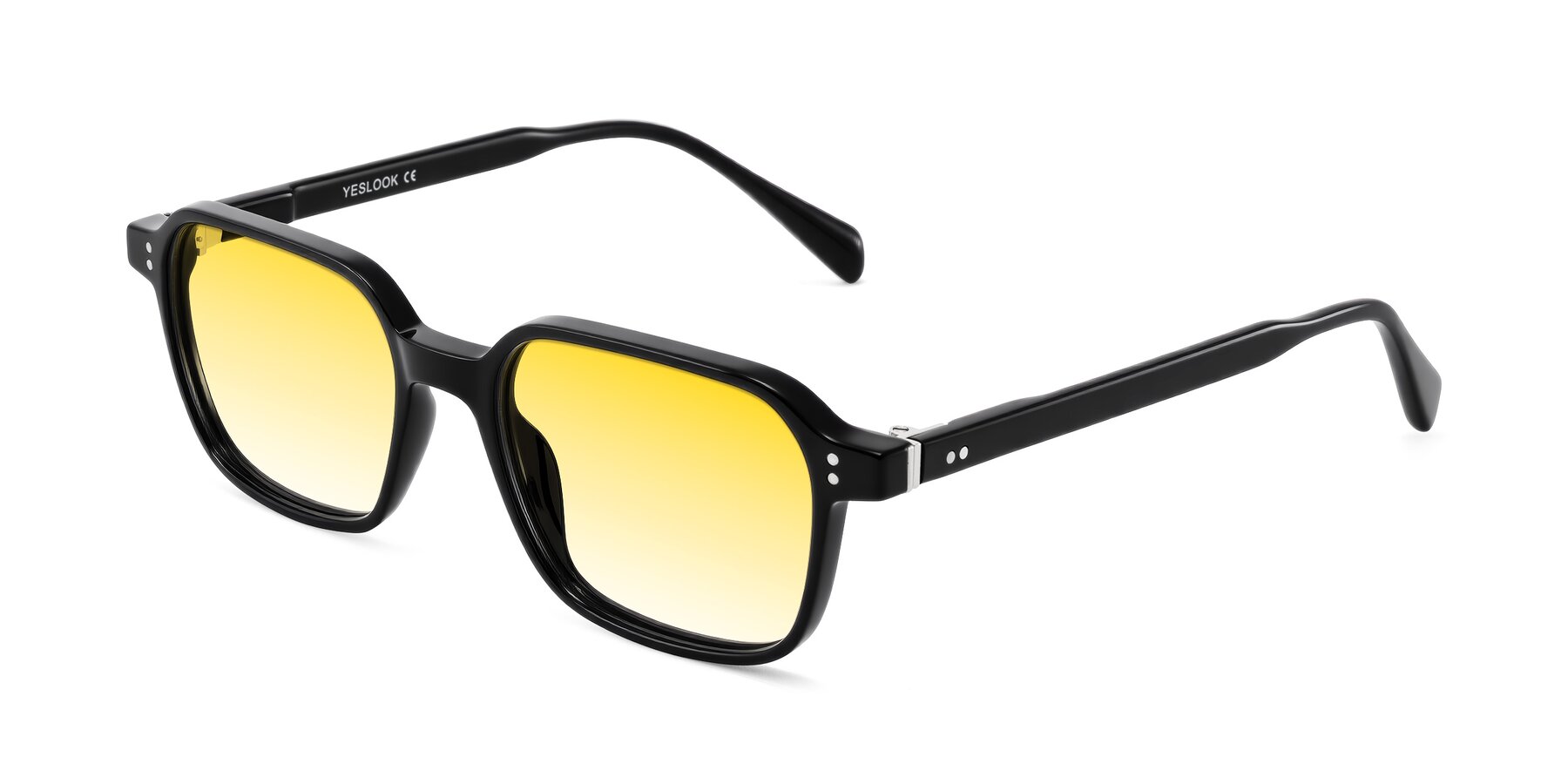 Angle of Schwedts in Black with Yellow Gradient Lenses