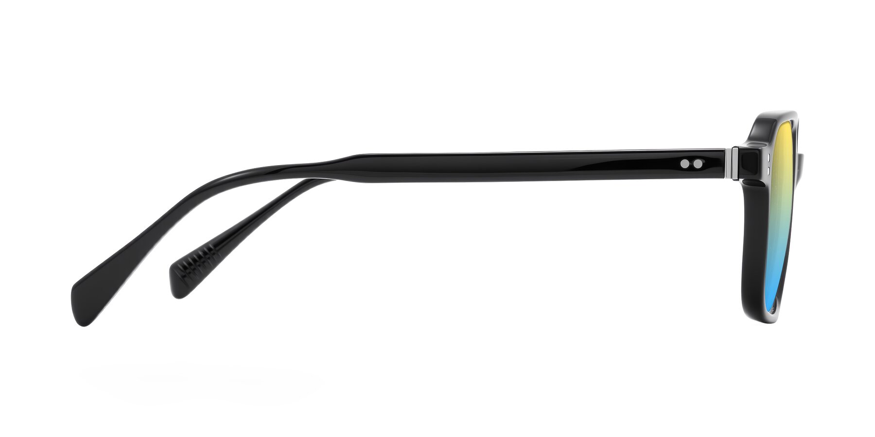 Side of Schwedts in Black with Yellow / Blue Gradient Lenses