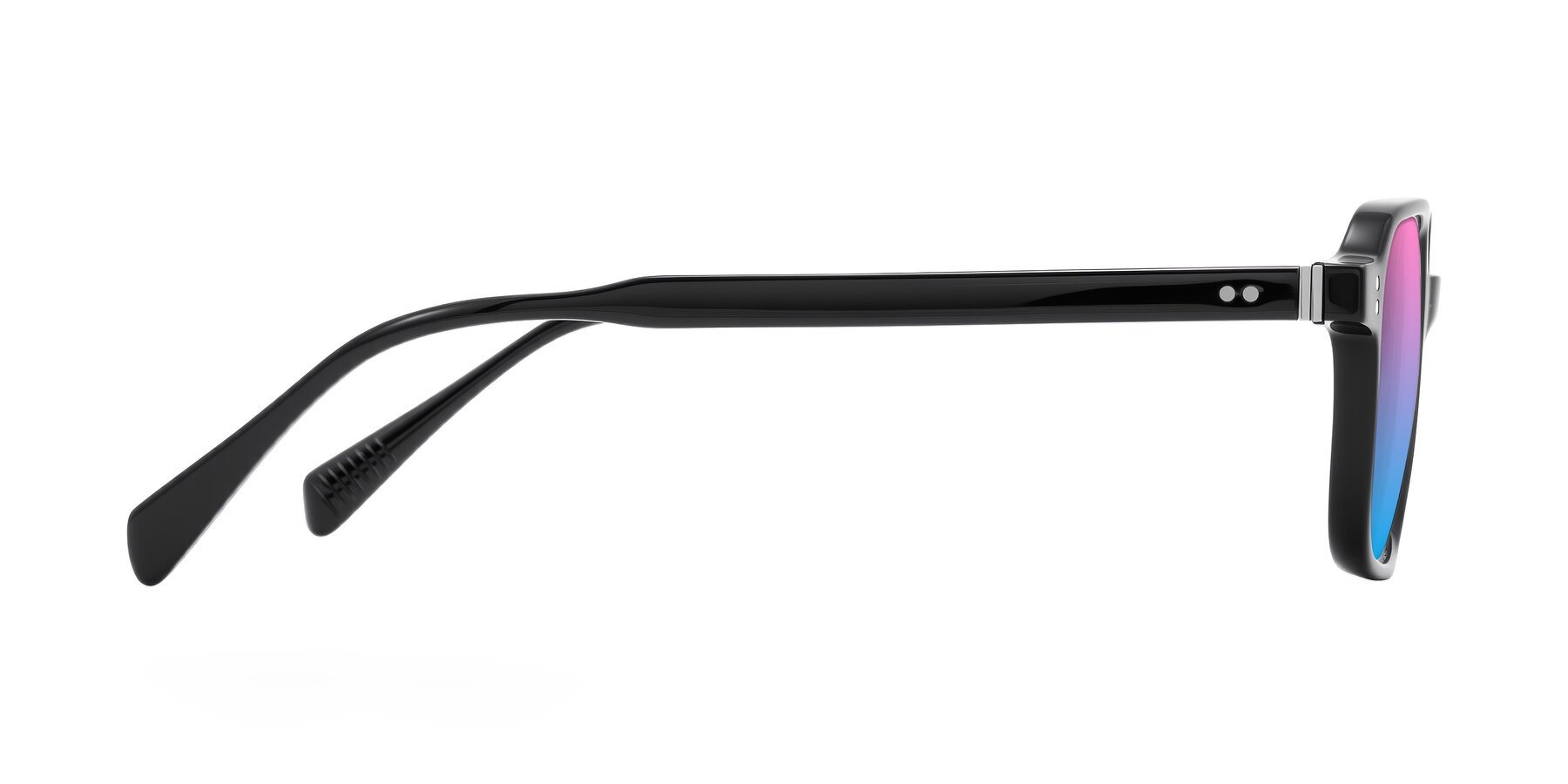 Side of Schwedts in Black with Pink / Blue Gradient Lenses