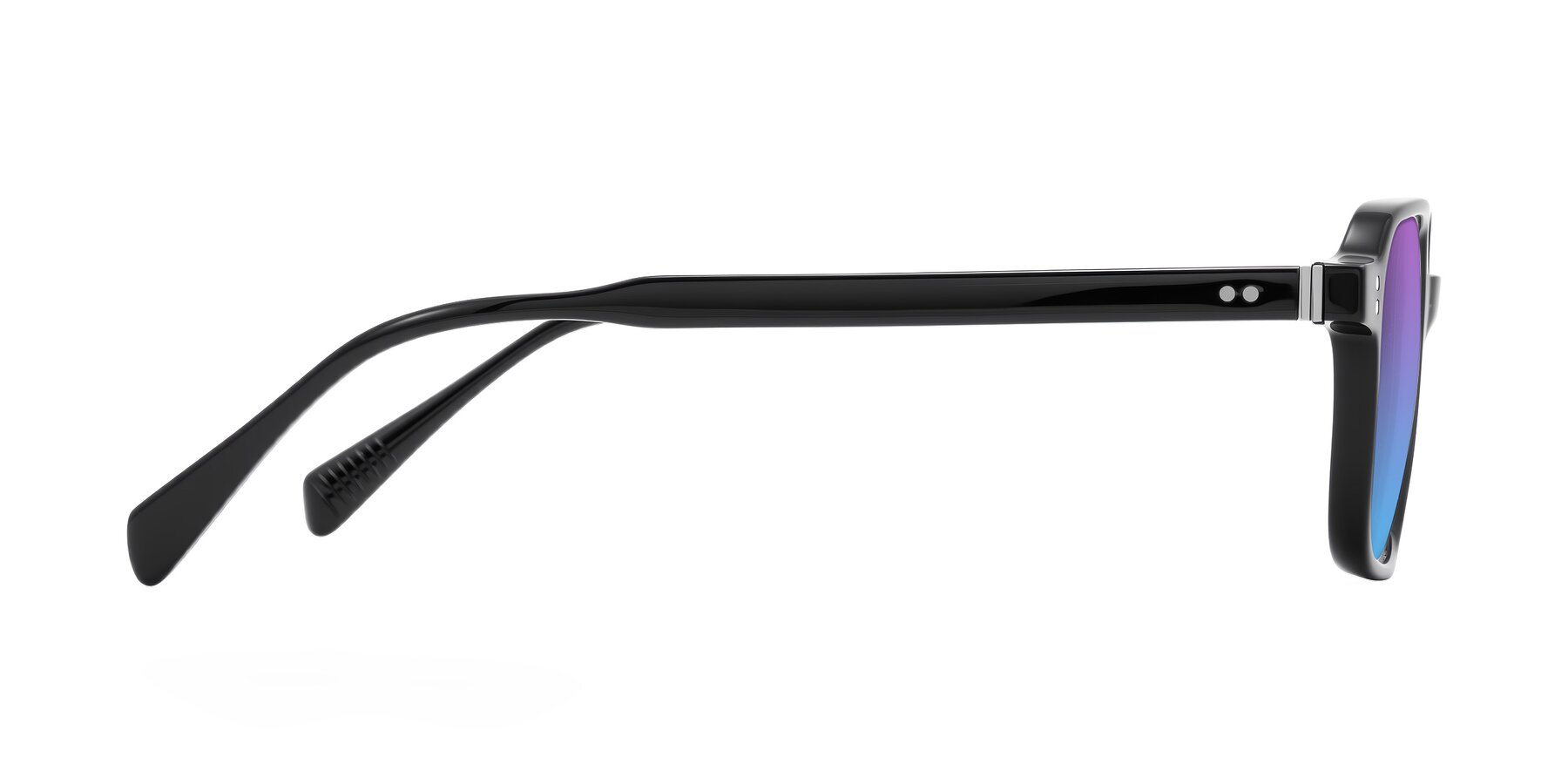 Side of Schwedts in Black with Purple / Blue Gradient Lenses