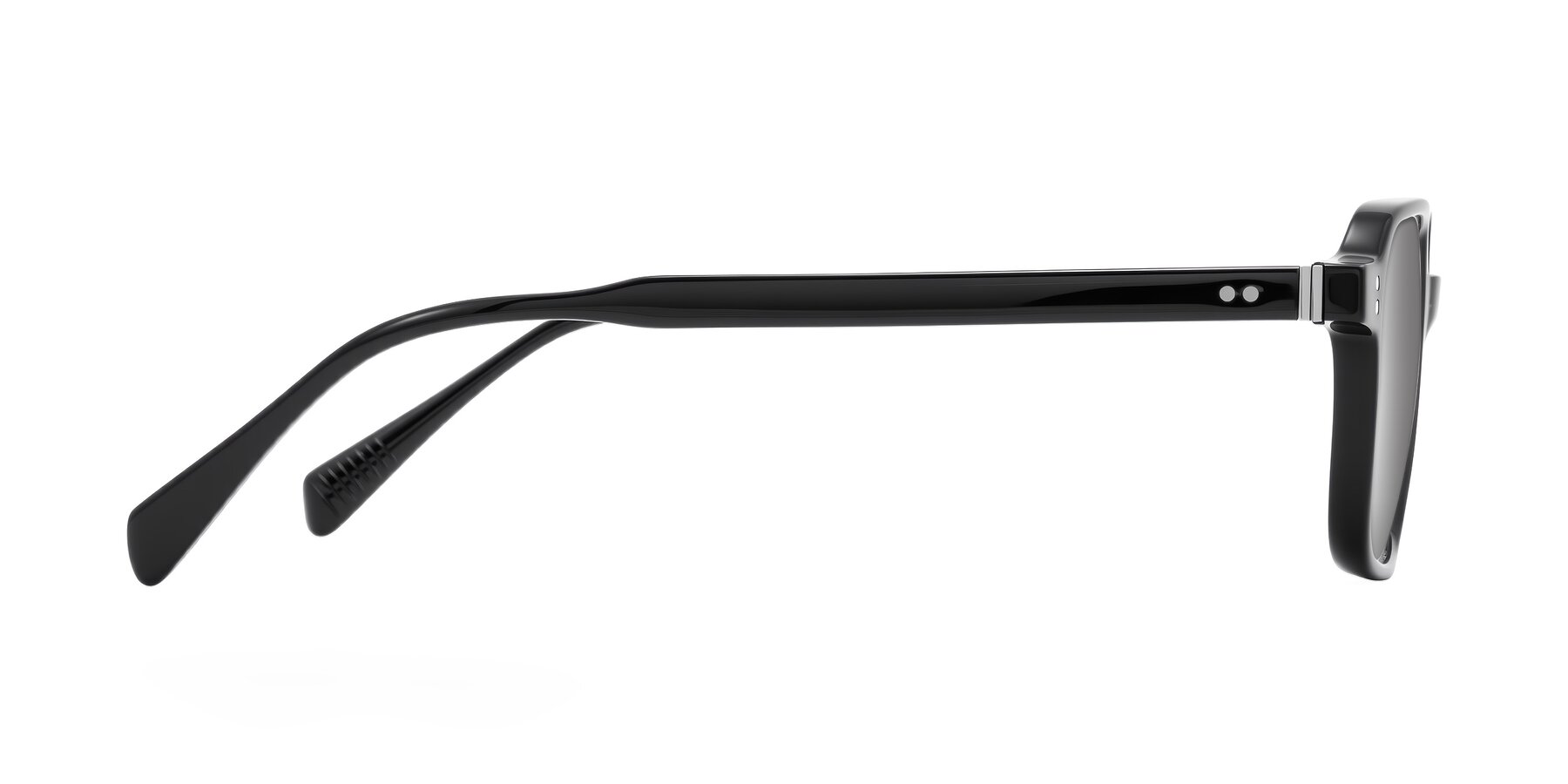 Side of Schwedts in Black with Silver Mirrored Lenses