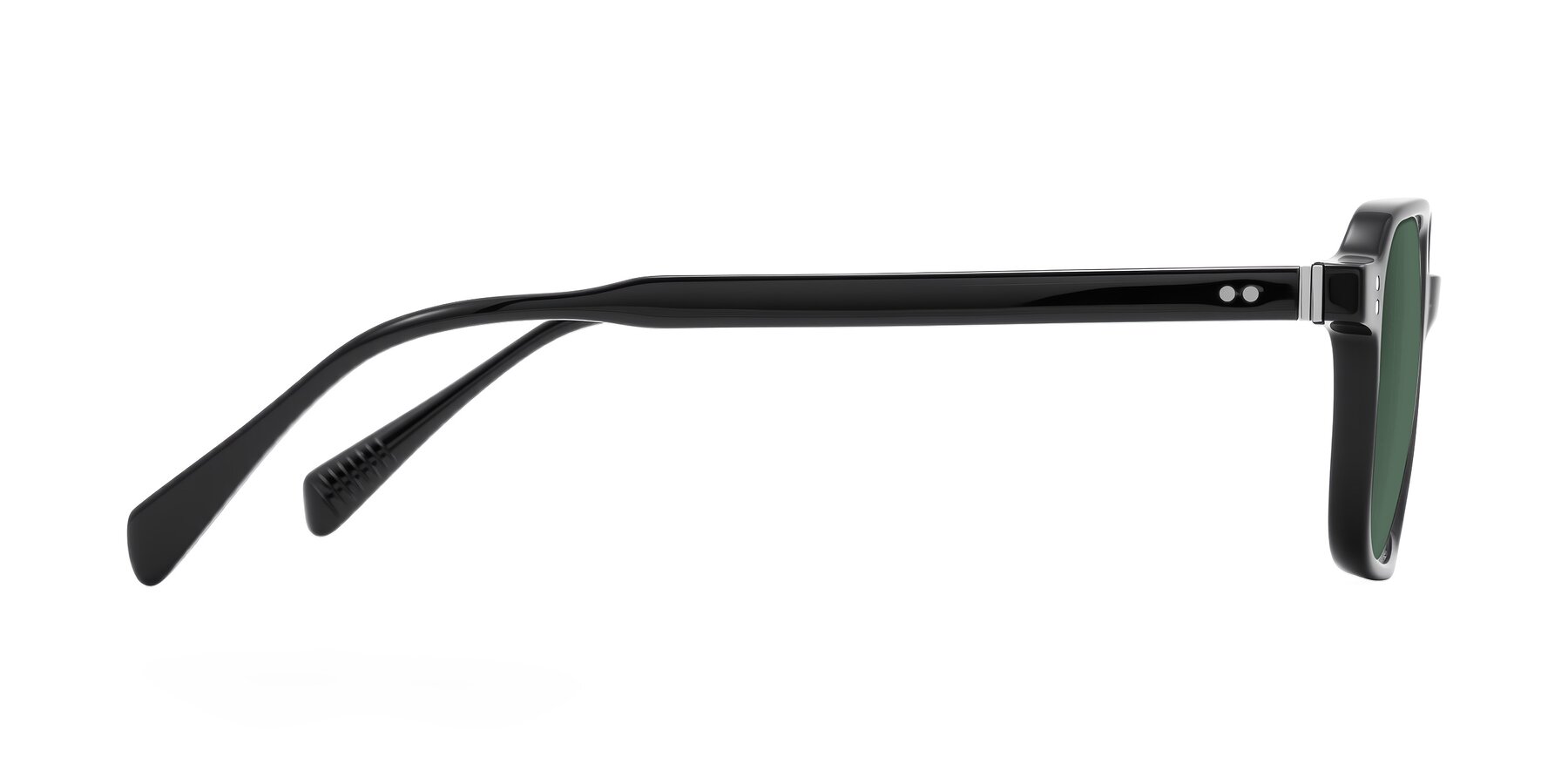 Side of Schwedts in Black with Green Polarized Lenses