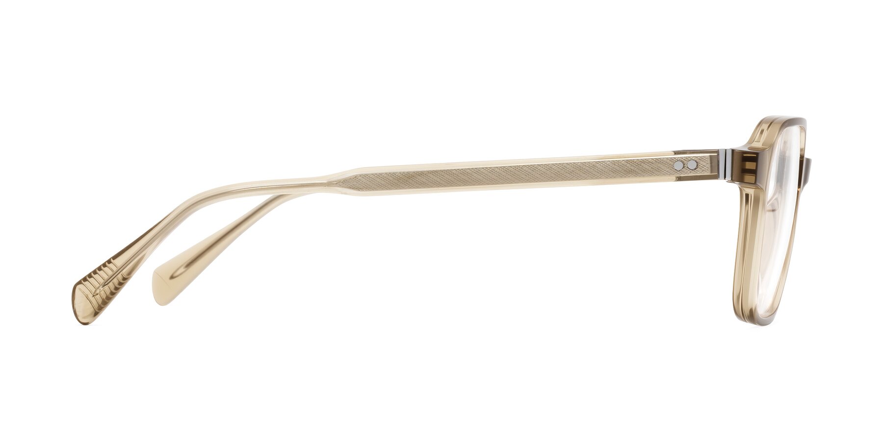 Side of Schwedts in Champagne with Clear Reading Eyeglass Lenses