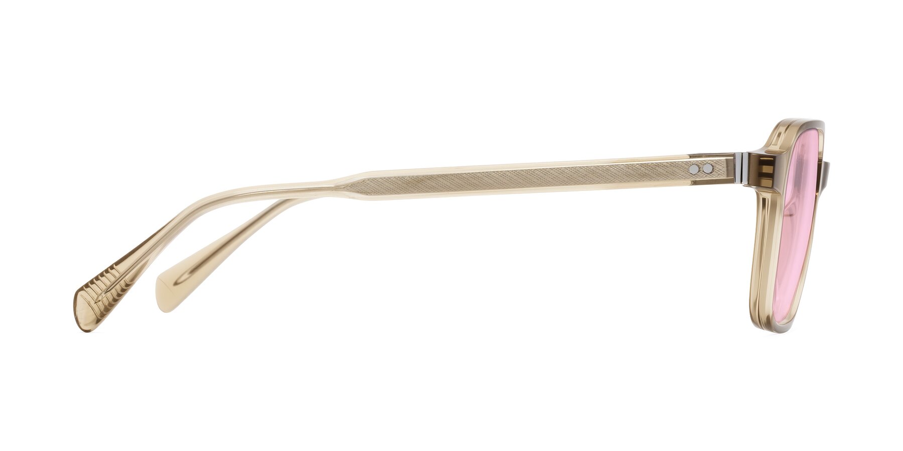 Side of Schwedts in Champagne with Light Pink Tinted Lenses