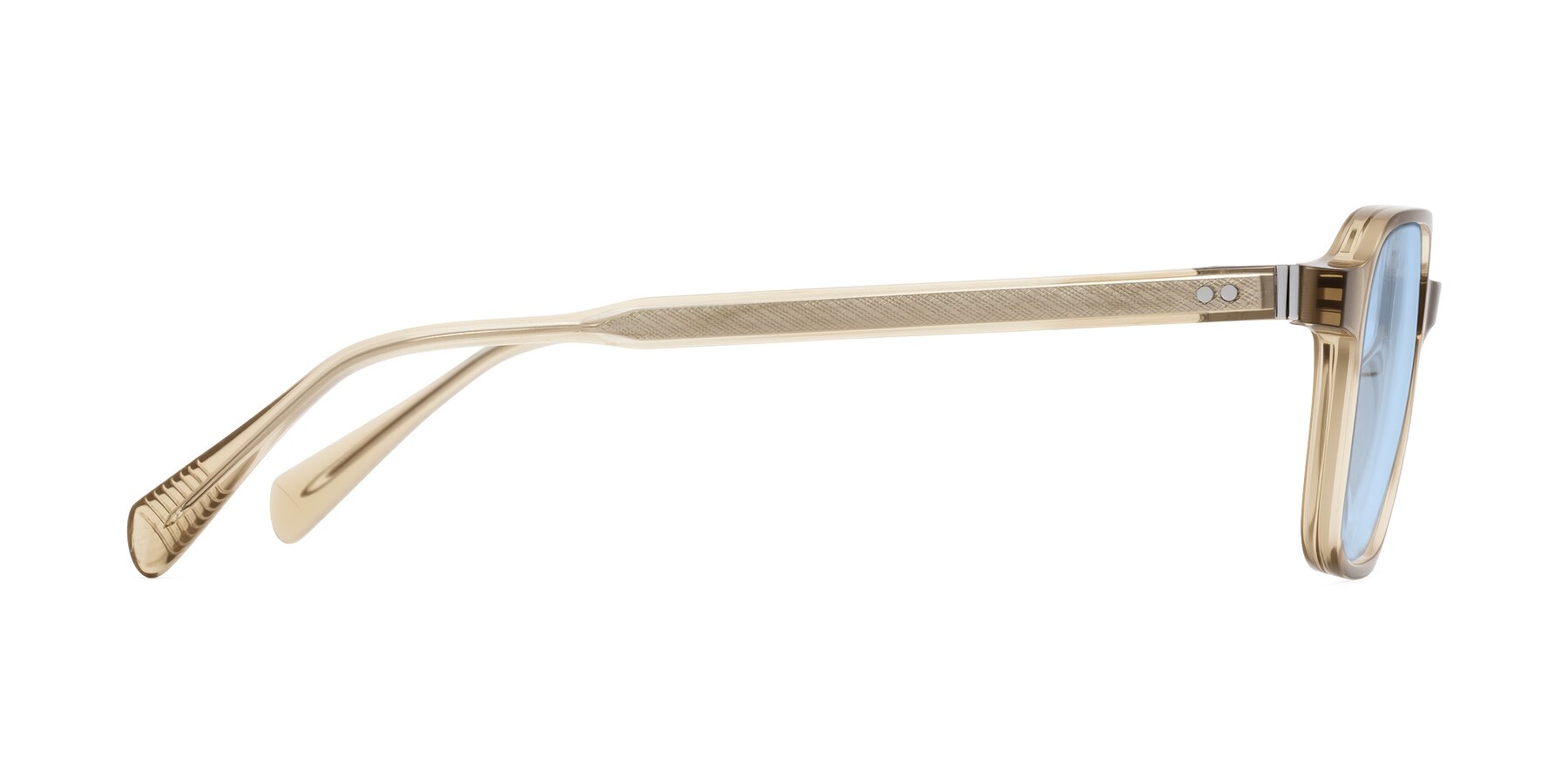 Side of Schwedts in Champagne with Light Blue Tinted Lenses