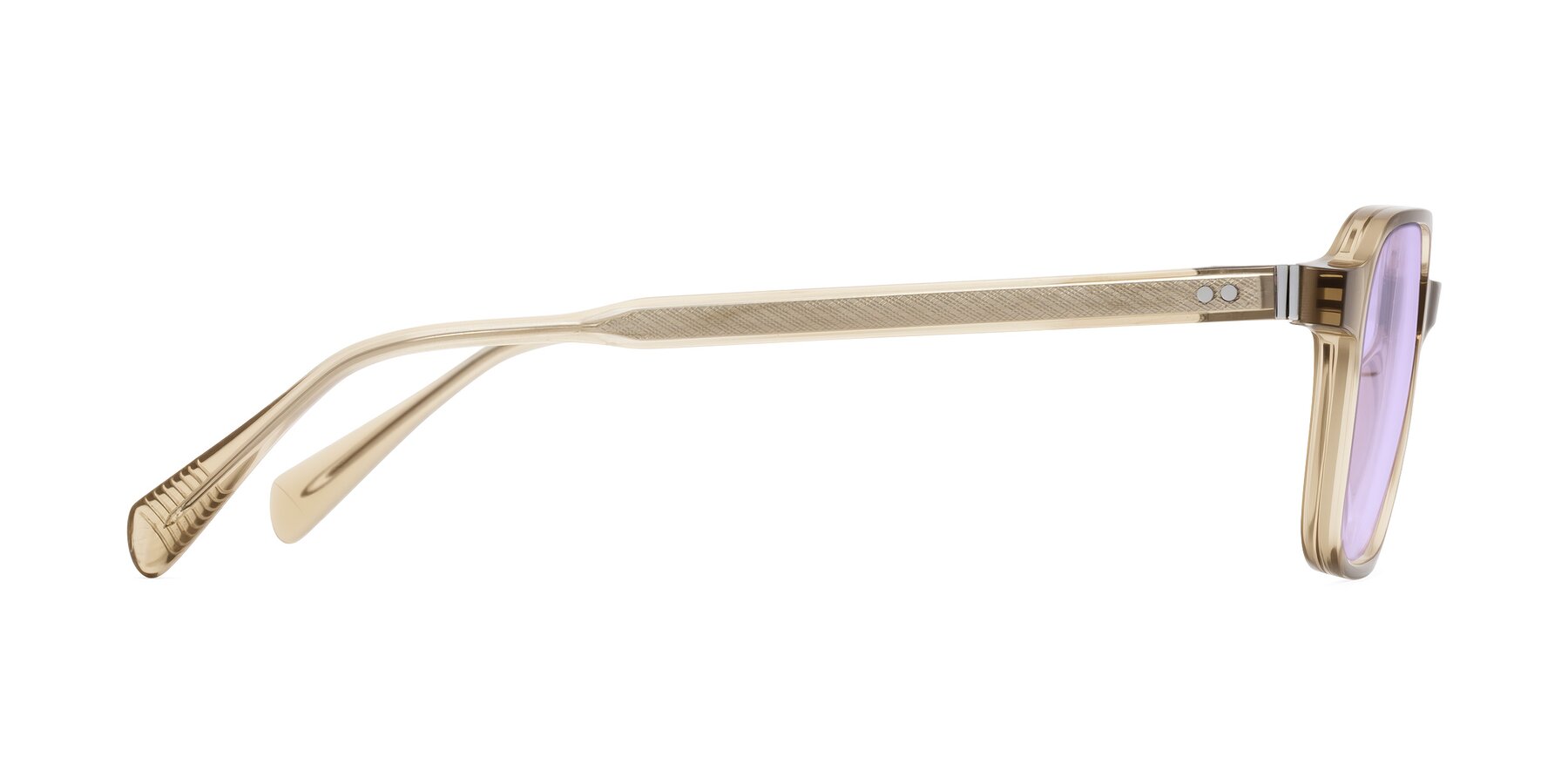 Side of Schwedts in Champagne with Light Purple Tinted Lenses