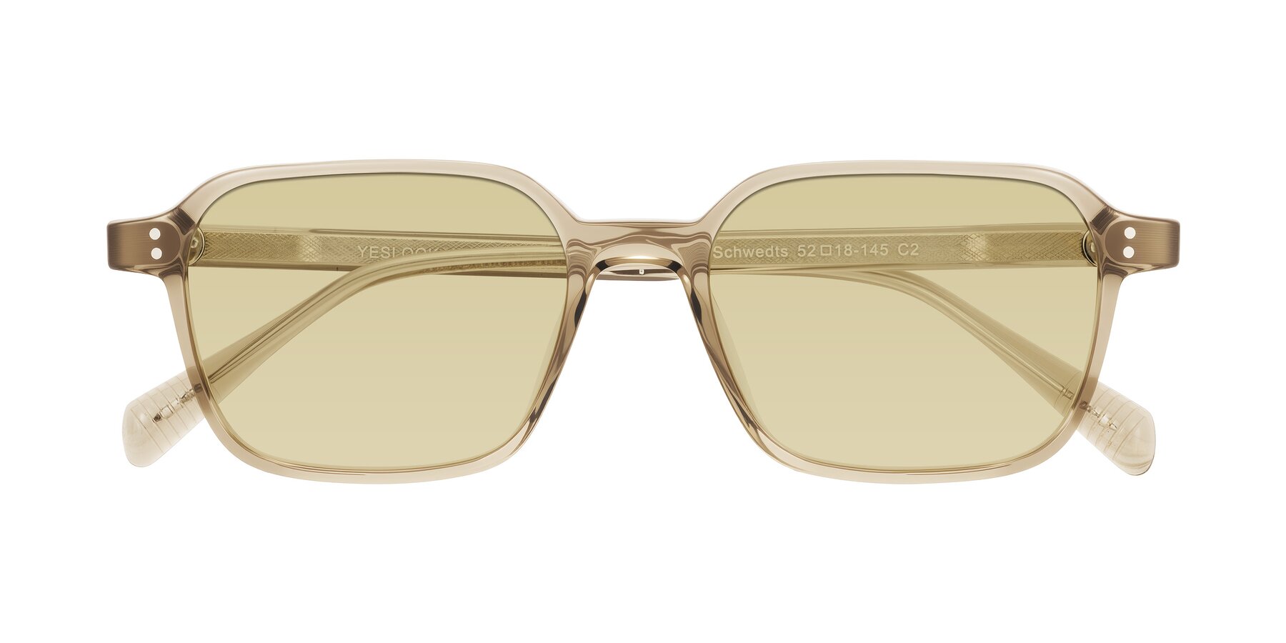 Folded Front of Schwedts in Champagne with Light Champagne Tinted Lenses