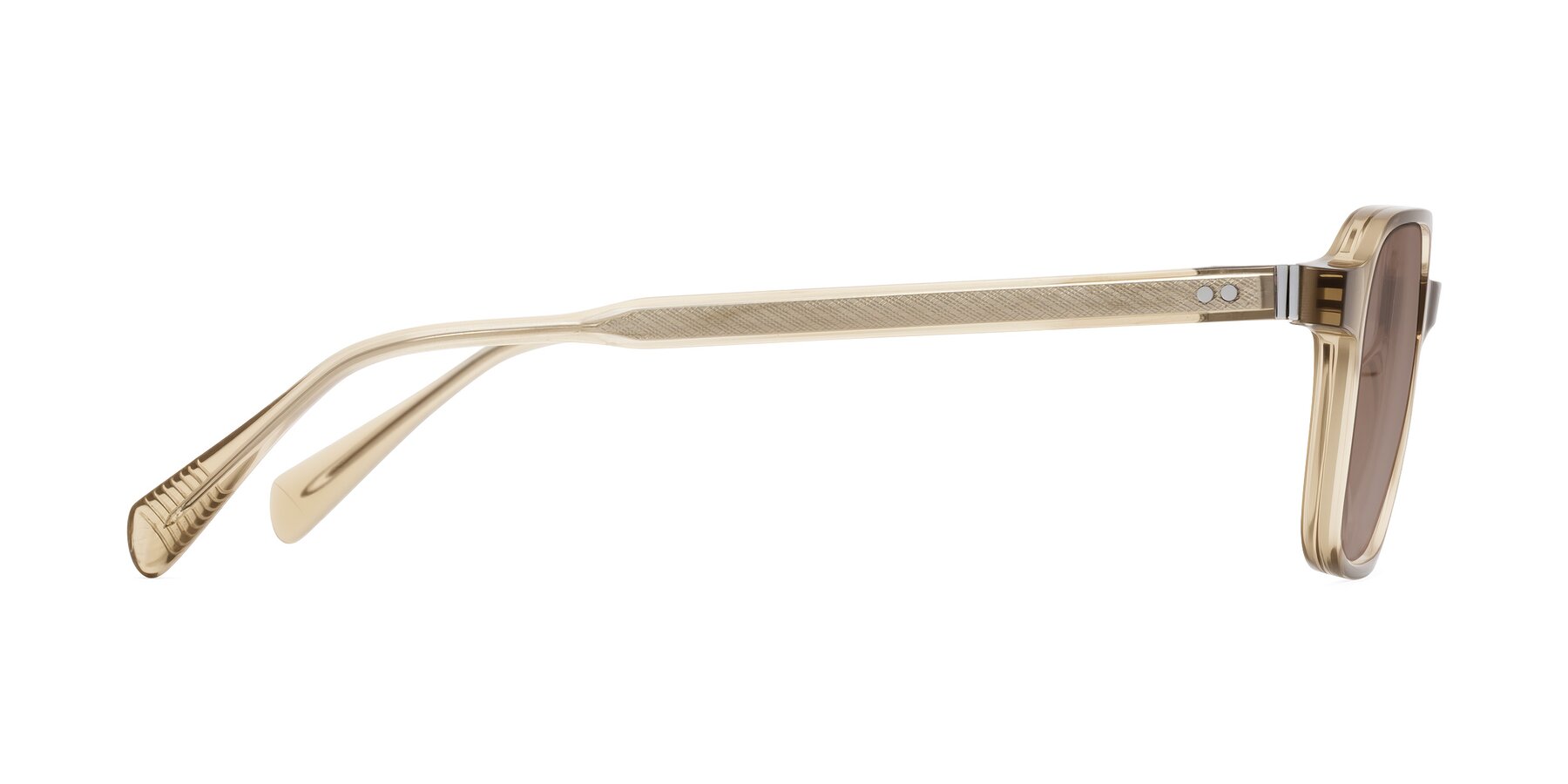 Side of Schwedts in Champagne with Medium Brown Tinted Lenses