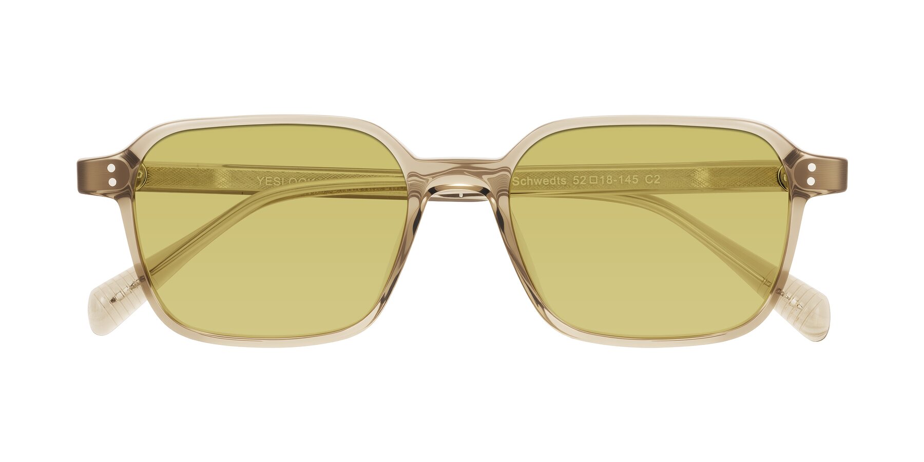Folded Front of Schwedts in Champagne with Medium Champagne Tinted Lenses