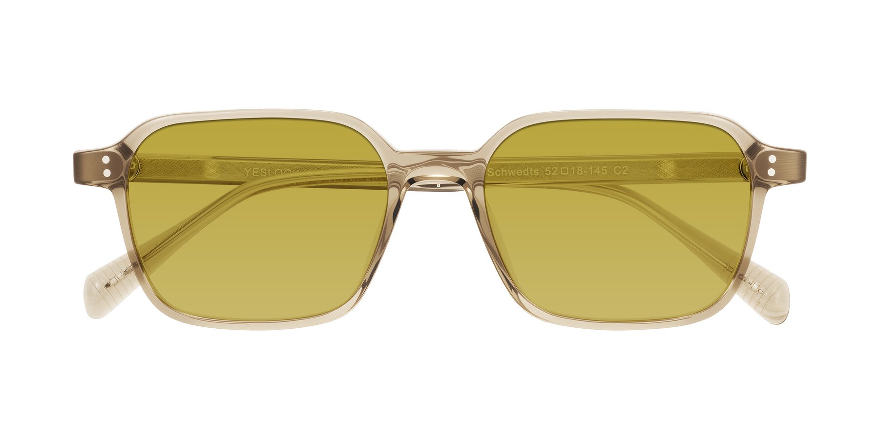 Folded Front of Schwedts in Champagne with Champagne Tinted Lenses
