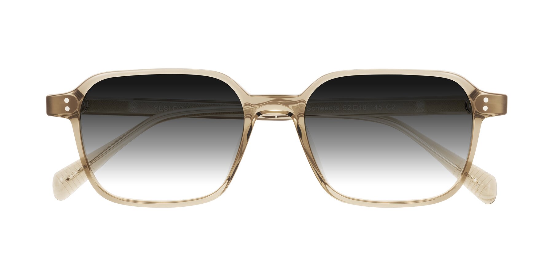 Folded Front of Schwedts in Champagne with Gray Gradient Lenses