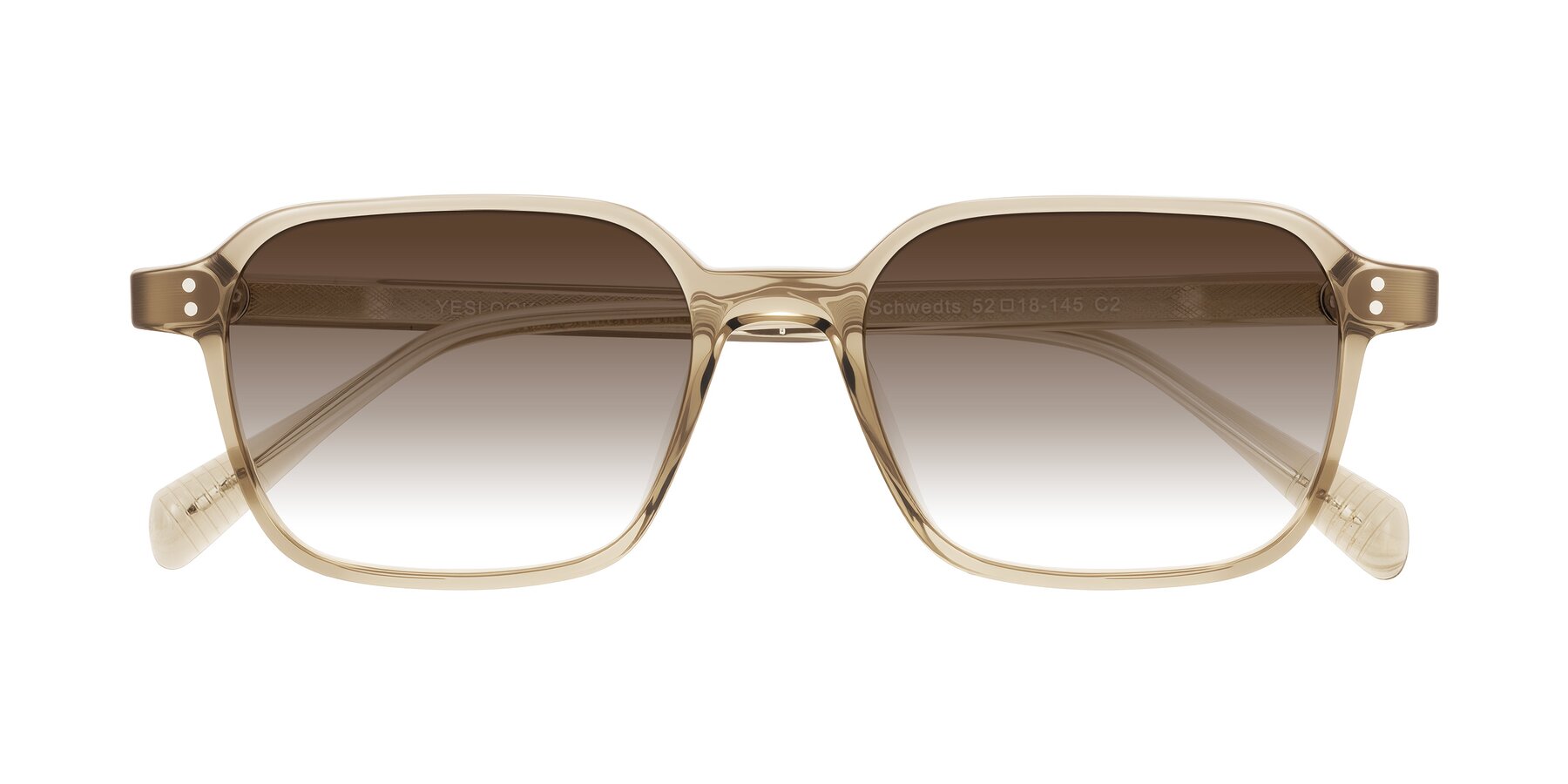 Folded Front of Schwedts in Champagne with Brown Gradient Lenses