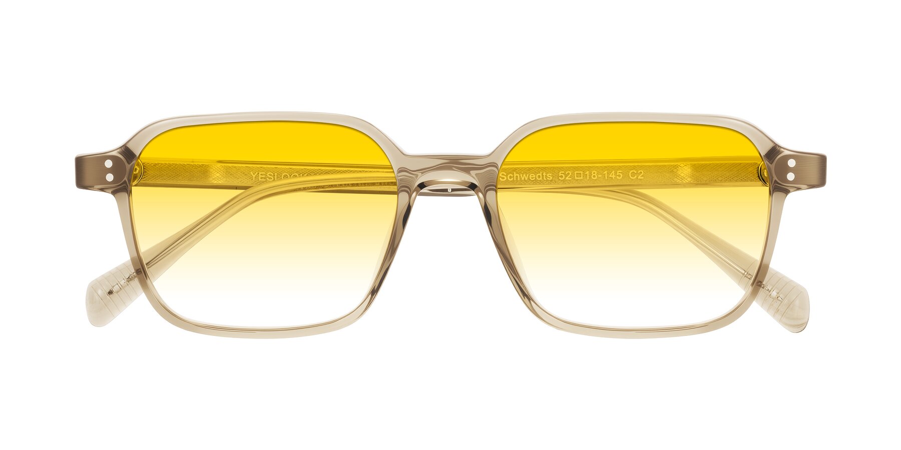 Folded Front of Schwedts in Champagne with Yellow Gradient Lenses