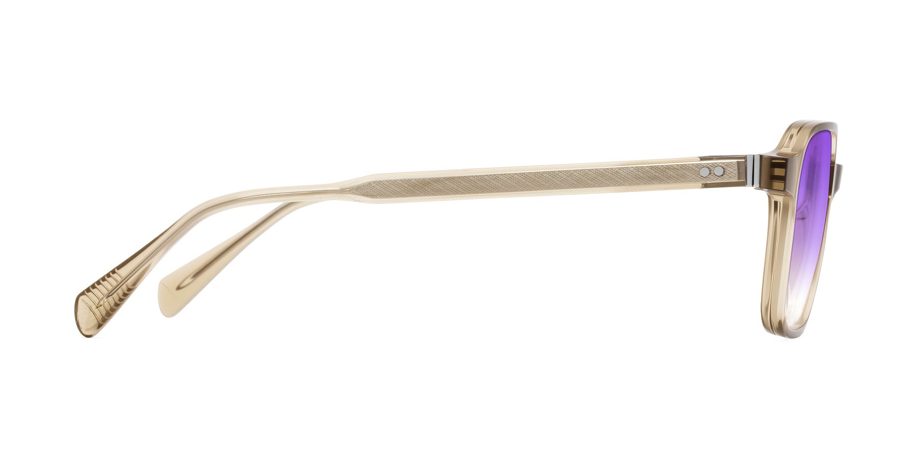 Side of Schwedts in Champagne with Purple Gradient Lenses