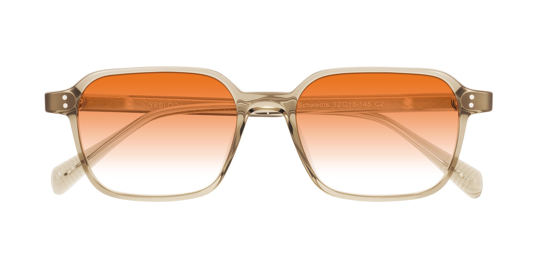Folded Front of Schwedts in Champagne with Orange Gradient Lenses