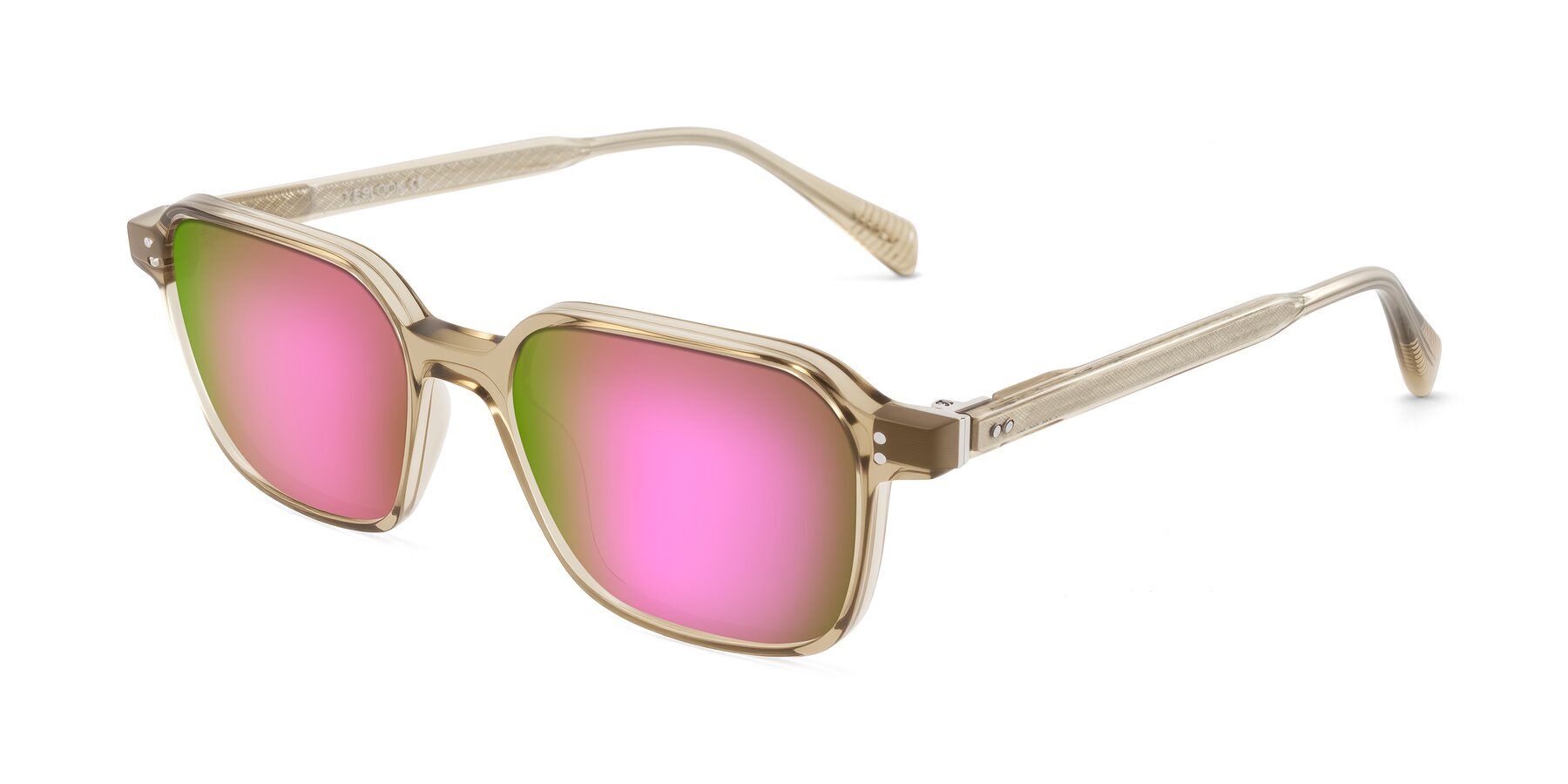 Angle of Schwedts in Champagne with Pink Mirrored Lenses