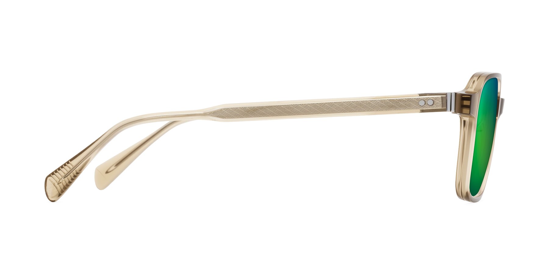 Side of Schwedts in Champagne with Green Mirrored Lenses