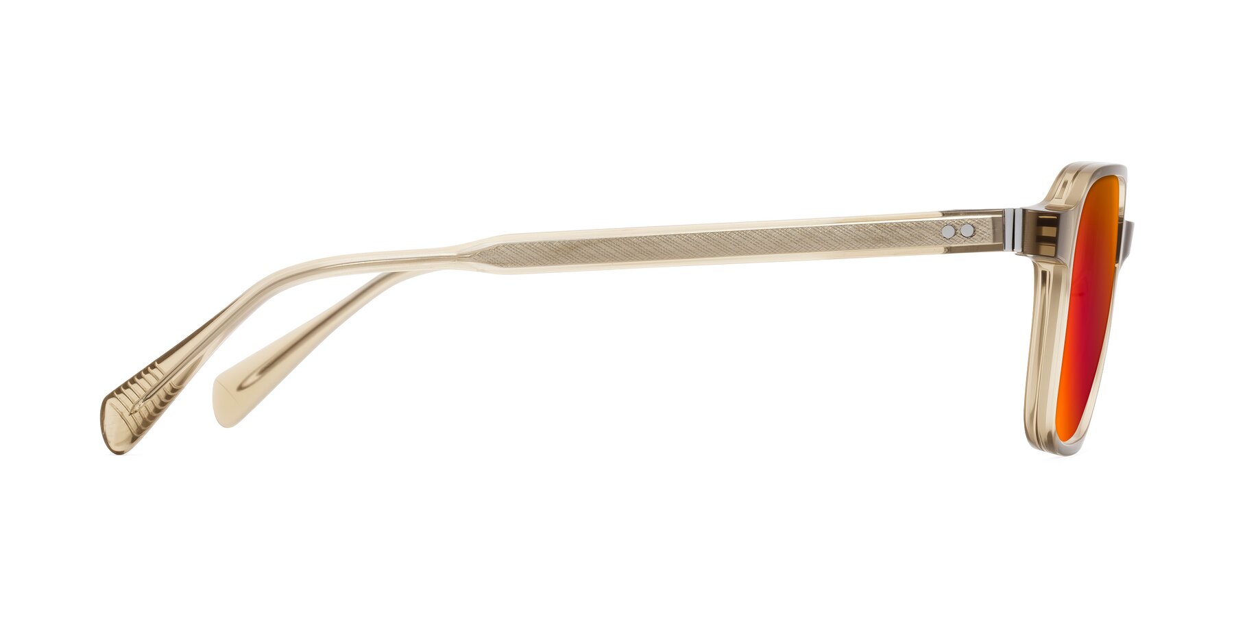 Side of Schwedts in Champagne with Red Gold Mirrored Lenses