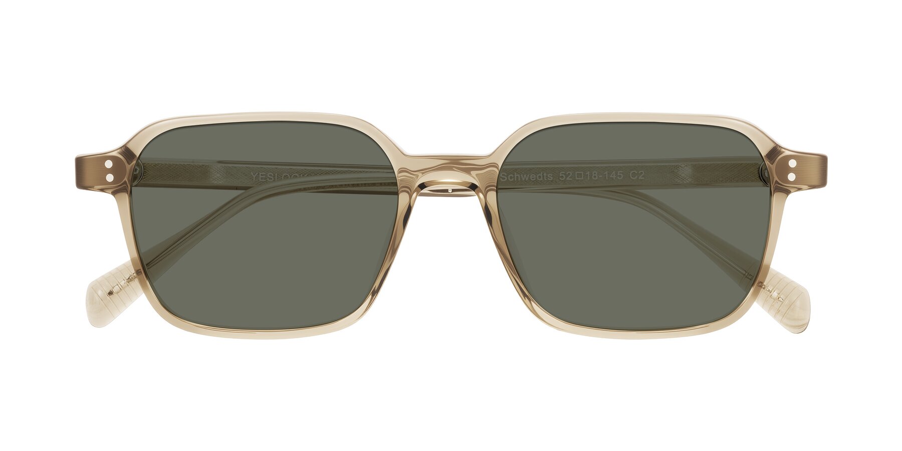 Folded Front of Schwedts in Champagne with Gray Polarized Lenses