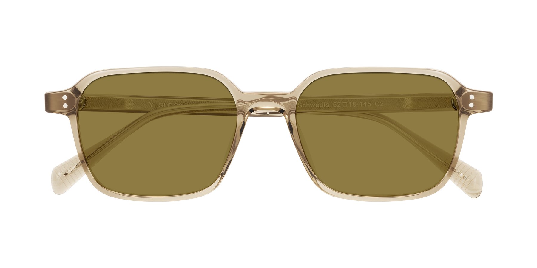 Folded Front of Schwedts in Champagne with Brown Polarized Lenses