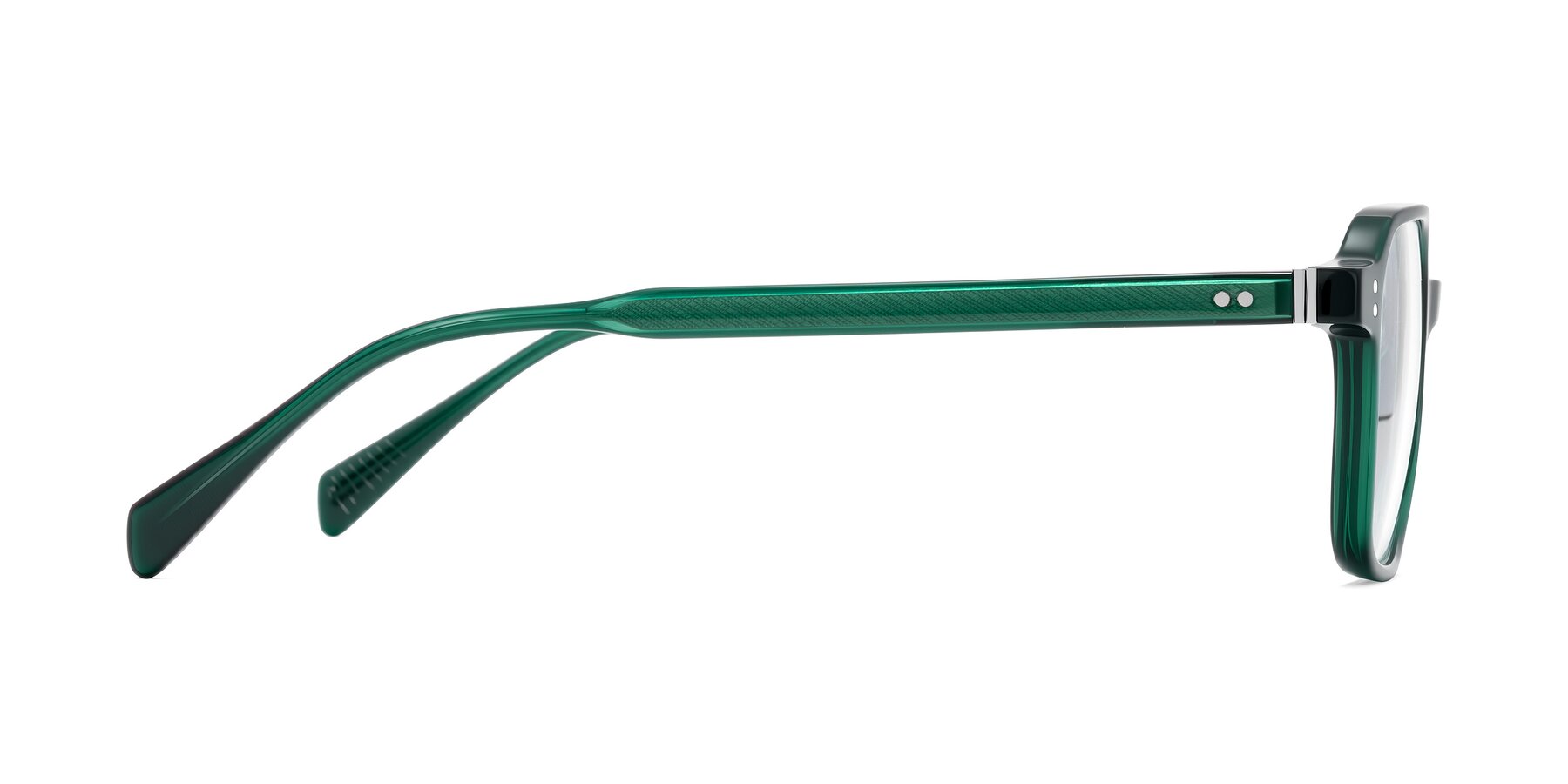 Side of Schwedts in Emerald with Clear Eyeglass Lenses