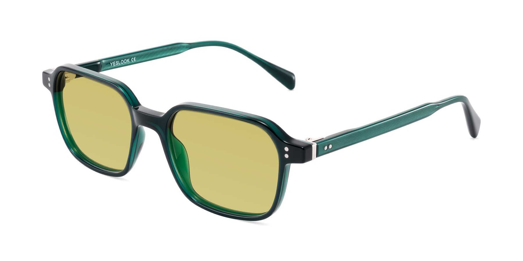 Angle of Schwedts in Emerald with Medium Champagne Tinted Lenses